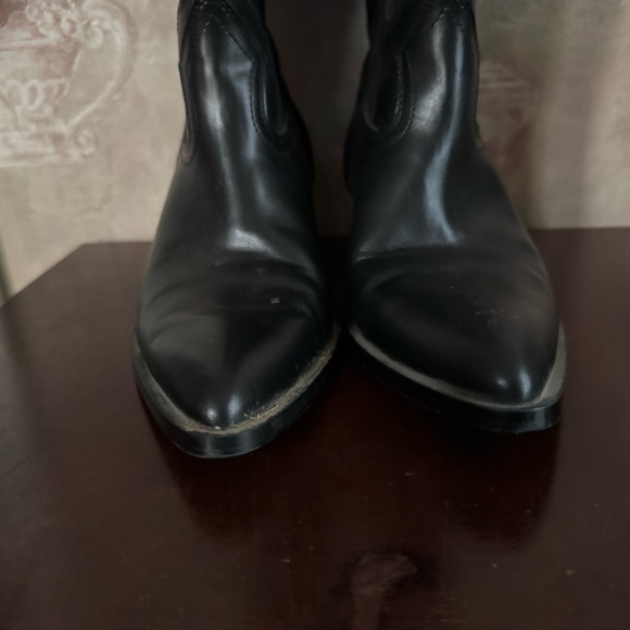 ZARA BLACK BLOCK HEEL COWBOY BOOTS SIZE 39 OR 8.5 - Picture 9 of 12
